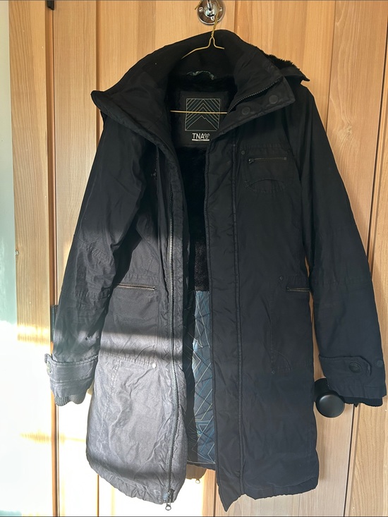 TNA Jackets & Blazers - Women’s TNA long Black winter jacket with Hood